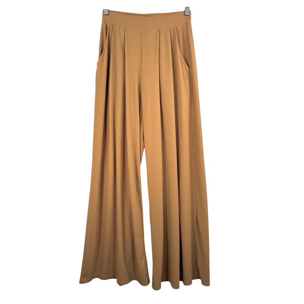 Three Bird Nest Wide‎ Leg Ribbed Palazzo Pants 90s beach sz M